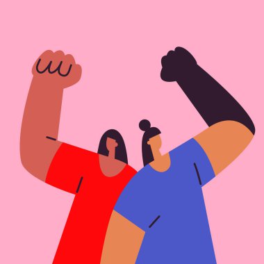 Protez kollu farklı uluslardan kızlar, toplumda kapsayıcılığın gelişiminin bir işareti olarak ellerini havaya kaldırdılar. Sınırlı imkanları olan bir arkadaş topluluğu.