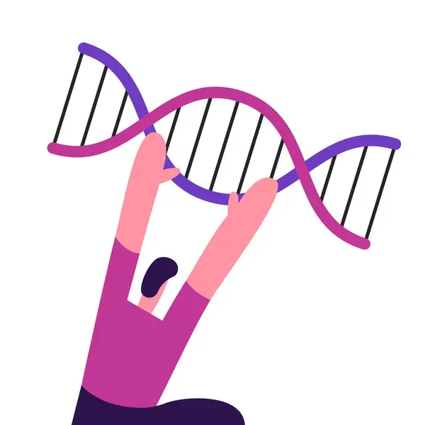 Omul Deține Spirale Adn Manipularea Genelor Inginerie Genetică Experiment Adn Ilustrație de stoc