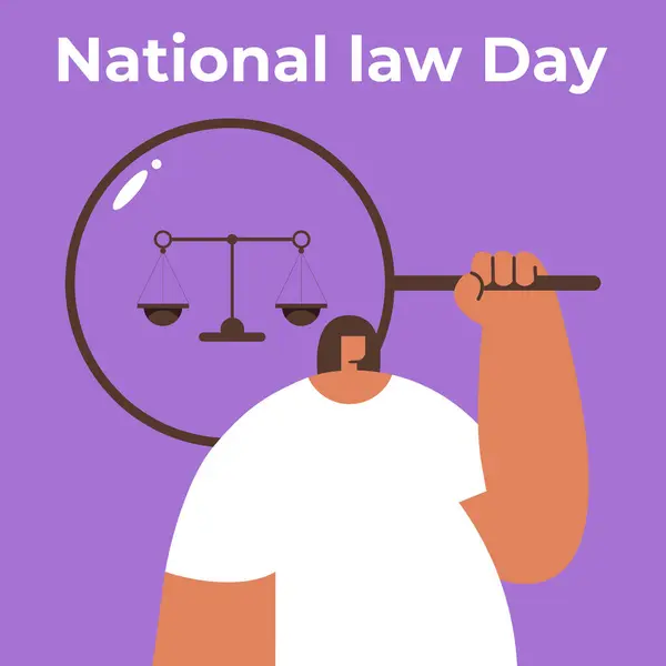 stock vector National law day with Girl. Justice will prevail. Flat vector illustration.