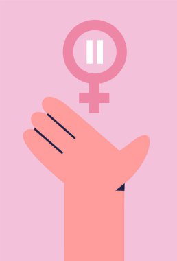 Dünya menopoz günü. El işareti. Düz vektör illüstrasyonu.