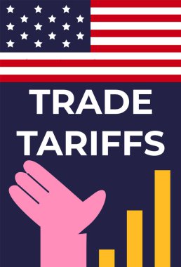 AB gümrük vergileri ve gümrük vergileri ile ABD arasındaki ticaret savaşı. Düz vektör illüstrasyonu.