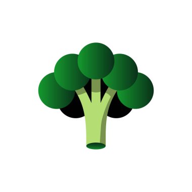 Brokoli yemeği. Taze sebze, sağlıklı yeşil yiyecek. Beyaz arkaplanda düz izole resimleme.