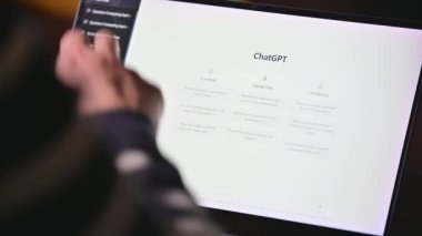 Seoul, South Korea - February, 2023 : A man using a computer to ask questions to ChatGPT and seek answers