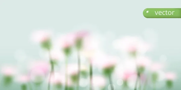 Abstraktní Květinové Pastelové Pozadí Rozmazané Květiny Bokeh Světle Zeleném Pozadí — Stockový vektor