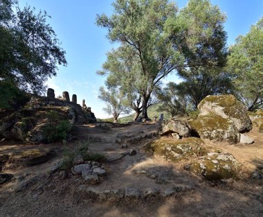filitosa, Korsika. eski taş figürleri antik bir uygarlık. Şimdi bir açık hava Müzesi yerdir. sitenin bir kez dini amaçlı hizmet ve taştan oyulmuş çeşitli rakamlar sahip olur.