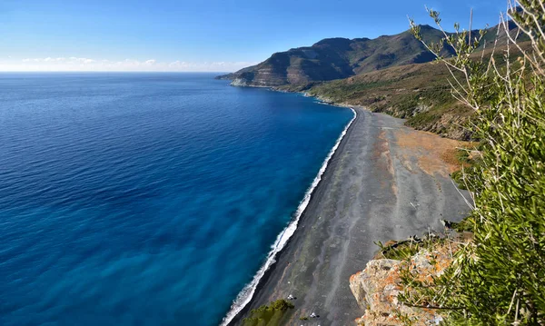 Pohled Pláž Nonza Cap Corse Korsika Francie — Stock fotografie