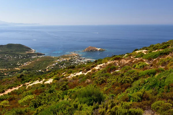 Panoramatický Výhled Rogliano Poloostrově Cap Corse Který Nachází Severním Cípu — Stock fotografie