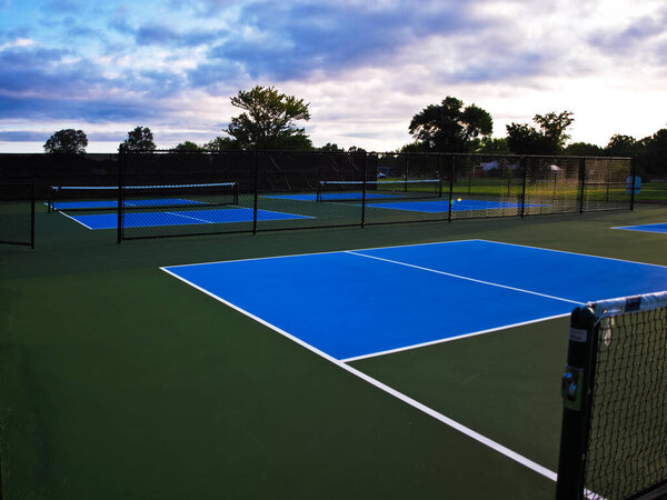 Pickleball courts in Onondaga Lake Park in Liverpool, New York