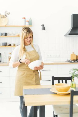 Girl, confectioner, kitchen whisk, whisk