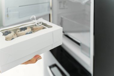 Close-up storage of confectionery in the refrigerator