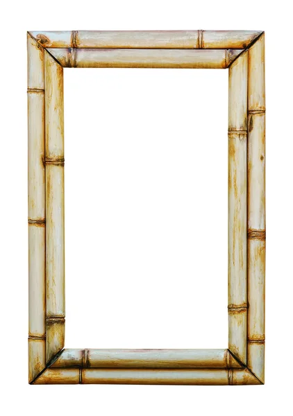 Bamboo Picture Frame Isolated White Background — Stock Photo, Image