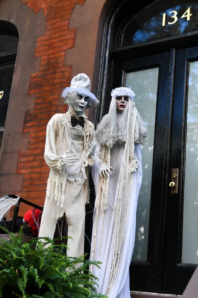 Esqueletos Como Decorações Halloween Livre — Fotografia de Stock