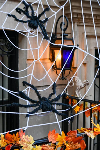 Decorações Halloween Livre Criativas Aranhas Teia Esqueleto — Fotografia de Stock