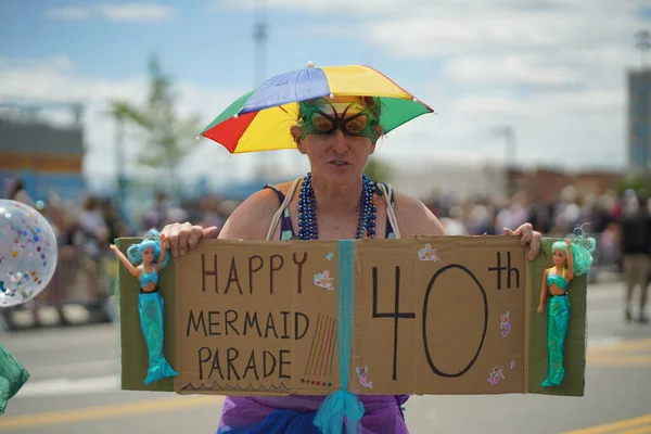 New York June 2022 Participants Marching 40Th Annual Mermaid Parade — Stock Photo, Image