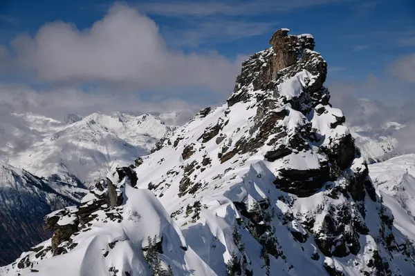 Prachtig Uitzicht Toppen Van Het Skigebied Meribel Frankrijk — Stockfoto