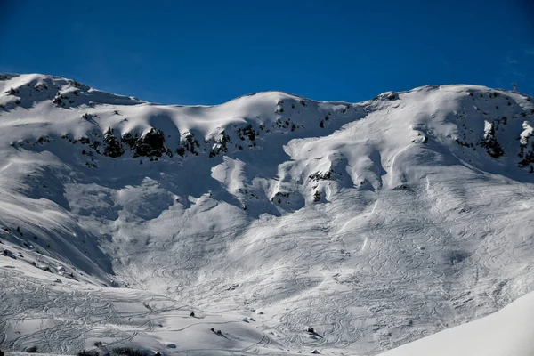 Pistas Esquí Terreno Fuera Pista Estación Esquí Meribel Francia Hermoso —  Fotos de Stock