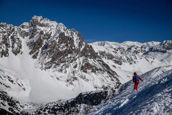 Geavanceerde Skipiste Het Skigebied Courchevel Frankrijk Stunnig Uitzicht Het Landschap — Stockfoto