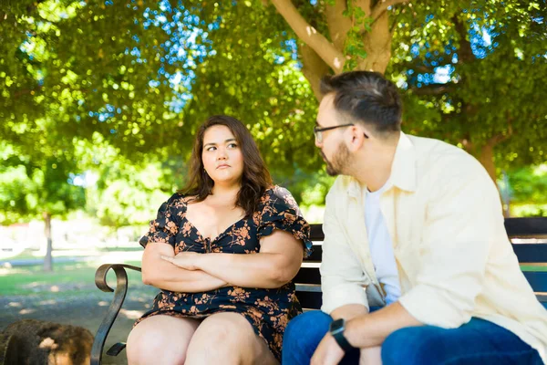 Angry Couple Having Communication Problems Looking Upset Date — Stock Photo, Image