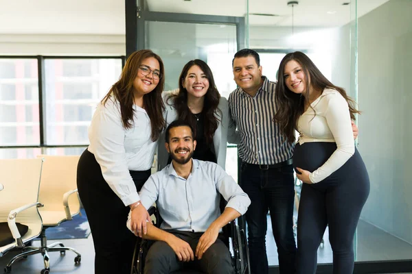 Portrait Successful Diverse Business Team Together Startup Office — Stock Photo, Image