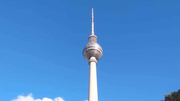 2022年10月1日 德国柏林 观看柏林电视塔 柏林受欢迎的地标 — 图库视频影像