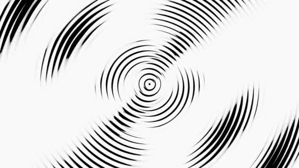 Fond Abstrait Hypnotique Noir Blanc Lignes Bouclées Illustration — Video