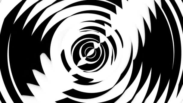 Una Corriente Círculos Blancos Negros Plasma Ilustración — Vídeos de Stock