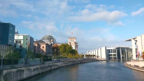 Berlin Oktober 2022 Schöner Blick Auf Die Spree Berlin Und — Stockvideo