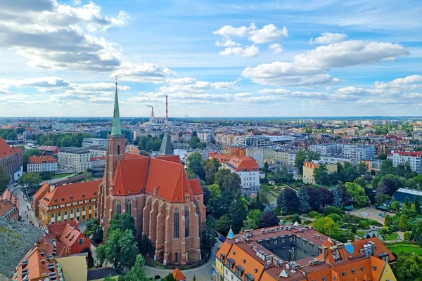 Wroclaw Pologne Juin 2022 Vue Panoramique Depuis Une Hauteur Ville — Photo