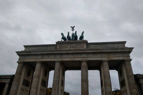 Berlino Germania Ottobre 2022 Importante Monumento Architettonico Berlino Porta Brandeburgo — Foto Stock