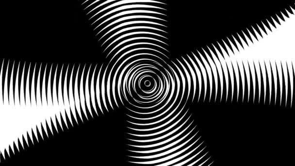 Hypnotizing Black White Stripes Meditation Seamless Background Seamless Loop Video — Stock Video