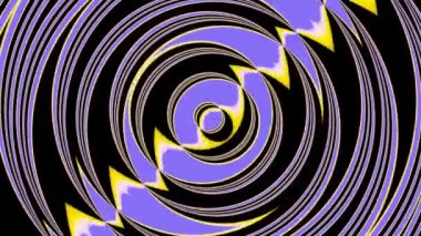 Siyah arka planda sarı mor halkalar, hipnoz.