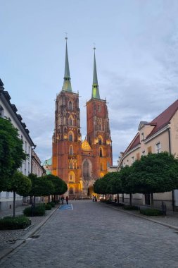 Wroclaw, Polonya, 14 Ağustos 2022: Wroclaw 'daki ünlü Katedral