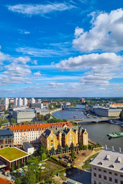 Wroclaw Polen Augustus 2022 Prachtig Uitzicht Stad Wroclaw Vanuit Vogelperspectief — Stockfoto