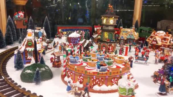Katowice Lengyelország 2022 November Gyönyörű Karácsonyi Bemutató Hagyományos Ünnepi Bevásárlás — Stock videók