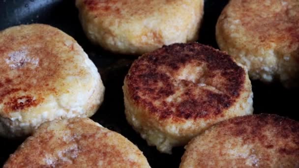 Close Sobre Cozinhar Cheesecakes Bolos Queijo Café Manhã Fácil São — Vídeo de Stock