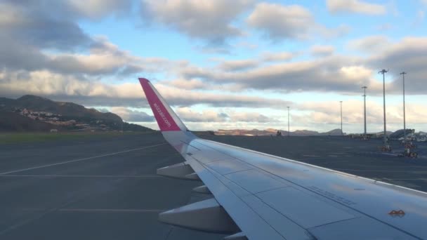 Μαδέρα Πορτογαλία Νοεμβρίου 2022 Αεροδρόμιο Στο Funchal Μαδέρα Πορτογαλία Αεροπλάνο — Αρχείο Βίντεο