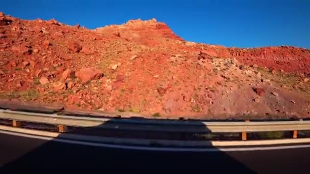 Uitzicht Vanaf Een Rijdende Auto Naar Arizona — Stockvideo