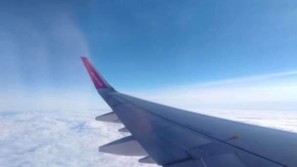 Катовице Польша Ноября 2022 Года Вид Облака Летающего Самолета — стоковое видео
