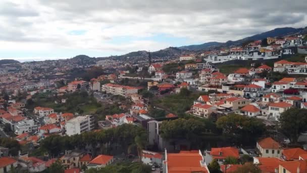 View Height City Funchal Cable Car — Stockvideo