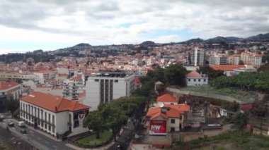 Madeira, Portugal, November 26, 2022: view from the cable car to the houses of the city of Funchal on the island of Madeira, Portugal