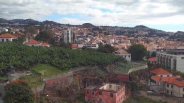 View from above on the city of Funchal. Green island in the Atlantic Ocean