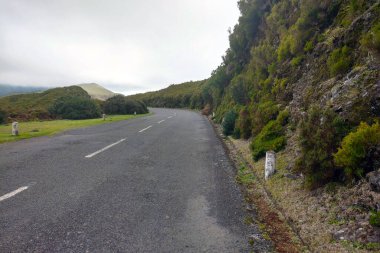 Beautiful green picturesque road on the island of Madeira. Rest on the islands