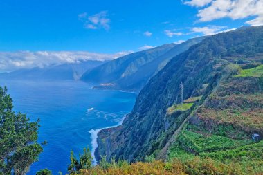 A picturesque view of the slopes of the island of Madeira in the Atlantic Ocean