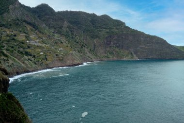 Beautiful green slopes of the island of Madeira in the Atlantic Ocean