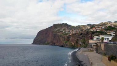 Views of the slopes of Madeira Island and the ocean. A cloudy day