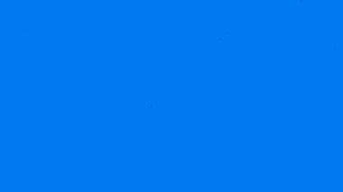 Chaotic movement of particles on a blue background. Movement of small objects in space