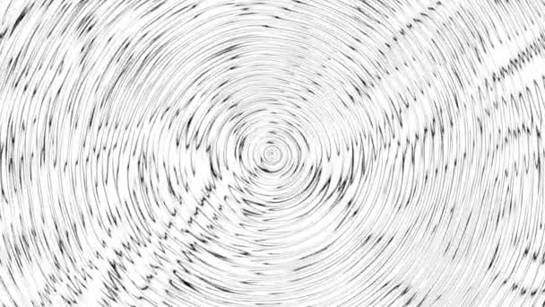 Zwarte Cirkels Een Witte Achtergrond Veranderen Locatie Ruimte Hypnose Ontspanning — Stockvideo
