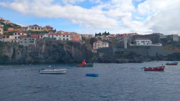 Madeira Portugal November 2022 Fischerboote Der Bucht Der Insel — Stockvideo