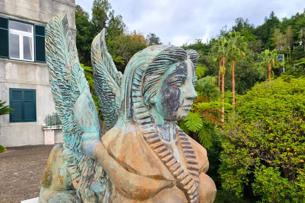 stock image Madeira, Portugal, 24 November 2022: different sculptures in the botanical tropical garden of Funchal, Madeira, Portugal