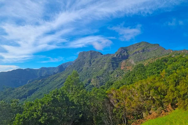 Hermosas Vistas Las Verdes Laderas Las Montañas Cielo Azul —  Fotos de Stock